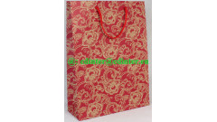 Papierová taška na víno red ornament,  31,5 × 42 × 9,5 cm, 13883
